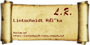 Lintscheidt Réka névjegykártya